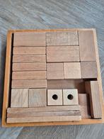 Houten tray met blokken  nooitgedagt, Hobby en Vrije tijd, Stempelen, Ophalen of Verzenden, Houten stempel