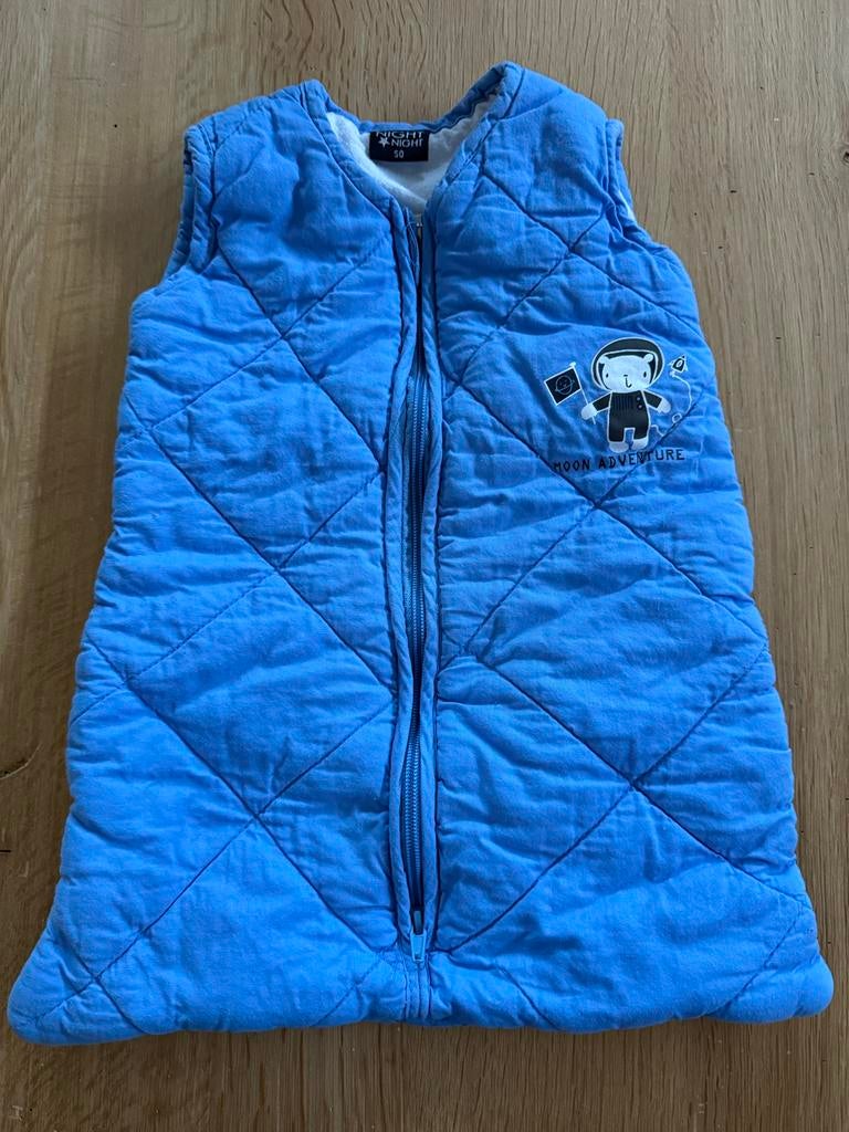 Slaapzak maat 50 blauw met astronaut, Ophalen of Verzenden, Gebruikt, Minder dan 70 cm, Slaapzak