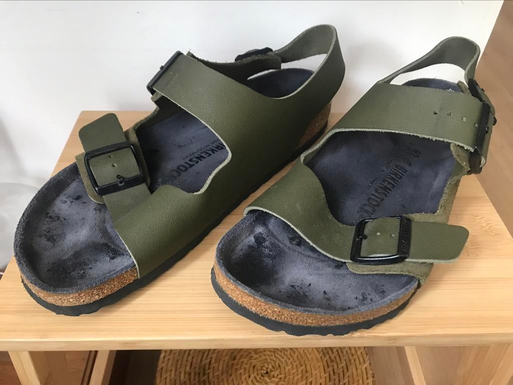 NIEUW! Birkenstock Milano groen leer en suède maat 42, Sandalen, Overige kleuren, Nieuw, Ophalen of Verzenden