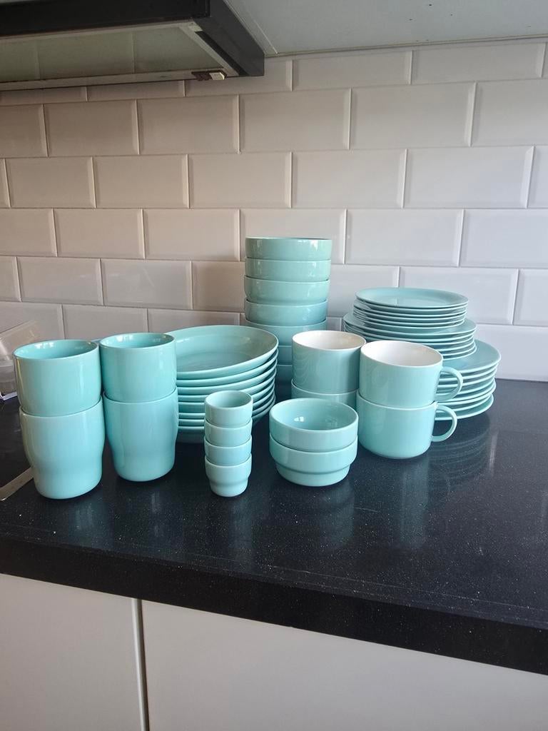 Hema Servies Bergen Mint - borden, mokken, bekers, bakjes, Huis en Inrichting, Ophalen, Keramiek, Zo goed als nieuw, Effen