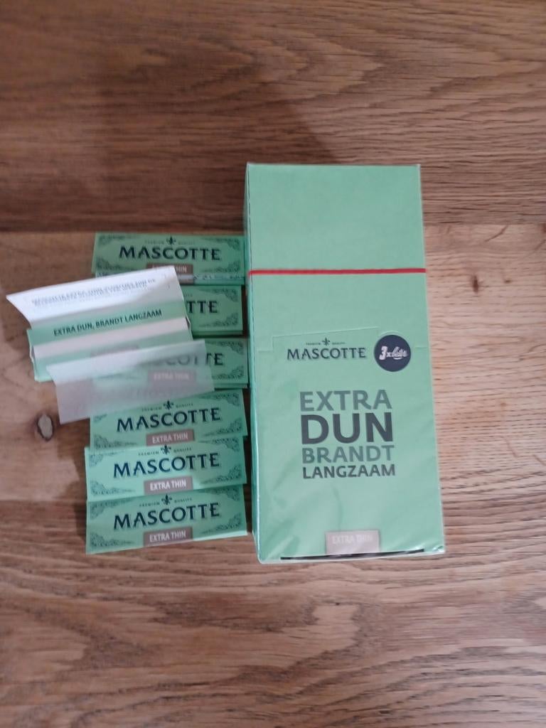 50 Pakjes Mascotte Vloei Extra Dun, Verzamelen, Ophalen, Nieuw, Sigarenbandjes