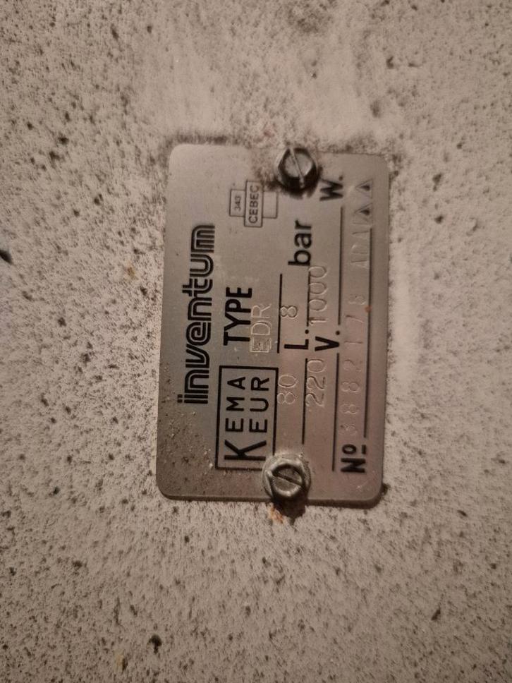 boiler inventum edr80, Doe-het-zelf en Verbouw, Geisers en Boilers, Gebruikt, Boiler, 20 tot 100 liter, Ouder dan 10 jaar, Ophalen