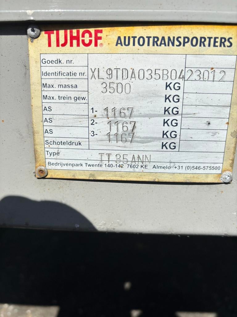 Tijhof 2011 autoambulance 8.35 x 2.05 - uitmuntende staat, Ophalen of Verzenden, Gebruikt