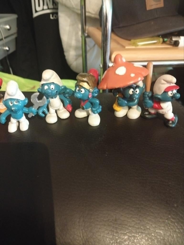 Vintage  smurfen 5 maal, Verzamelen, Smurfen, Ophalen of Verzenden, Zo goed als nieuw, Verschillende Smurfen