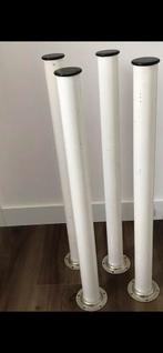 4 dikke tafelpoten wit metaal.     Als nieuw, Ophalen, Minder dan 50 cm, 50 tot 100 cm, Rond