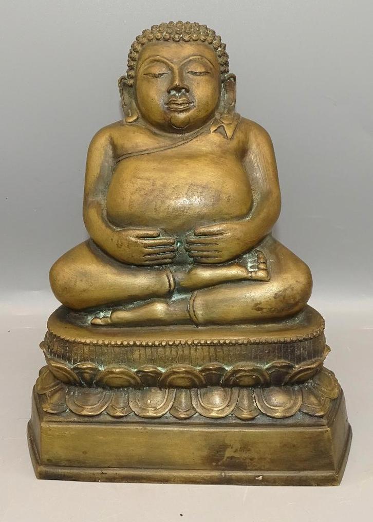 Uniek Thais brons Sangkajai Boeddha beeld 20cm, Huis en Inrichting, Woonaccessoires | Boeddhabeelden, Zo goed als nieuw, Ophalen of Verzenden