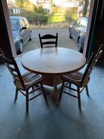 Vintage eethoekstoelen – massief eiken, jaren ’70, Huis en Inrichting, Stoelen, Ophalen, Gebruikt, Eikenhout, Hout