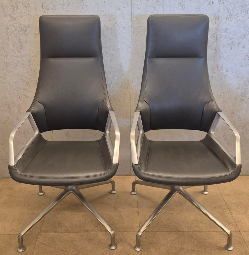 Wilkhahn design bureaustoelen 302/5, leer, high-end, Ophalen, Gebruikt, Zwart, Wilkhahn