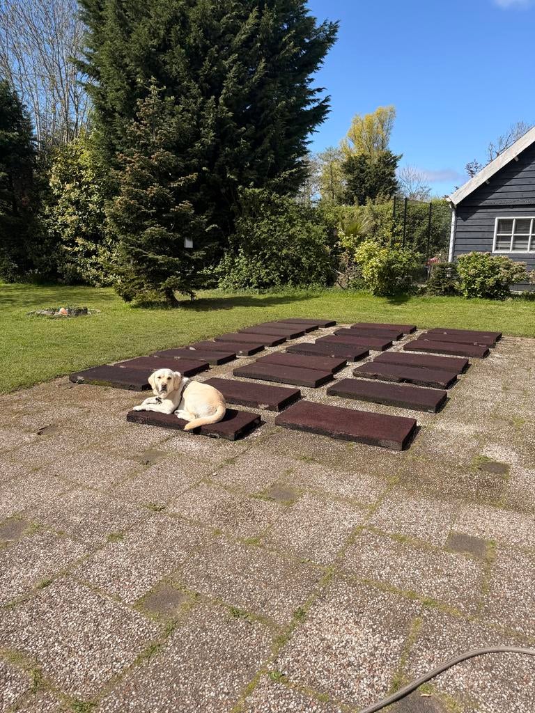 Rubberen speel tegels 100x50x7cm, Tuin en Terras, Ophalen, Gebruikt, Rubber, Overige typen