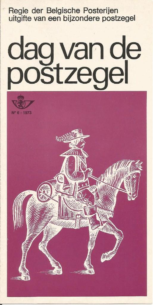 FDC 6/1973 Berchem 28-04-73 Postzegeldag 4,50 Fr (NL) .., Postzegels en Munten, Postzegels | Europa | België, Met stempel, Ophalen of Verzenden