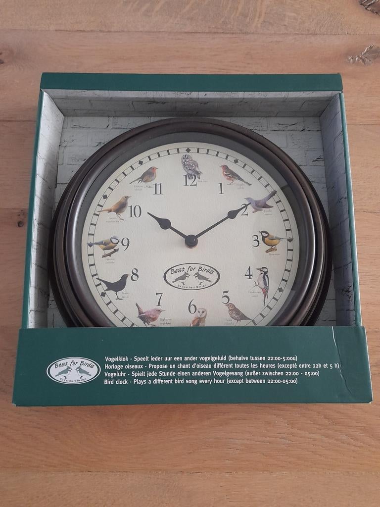 Vogelklok met vogelgeluiden, Ophalen, Nieuw, Analoog, Wandklok