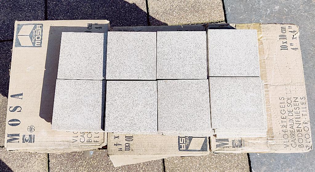 Mosa Dubbel Hardbakken Tegeltjes 10x10 cm., Doe-het-zelf en Verbouw, Tegels, Ophalen, Hardsteen, Wandtegels, Nieuw