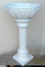 Antiek Wit Keramieken Jardinière Bloempot op Zuil W Germany, Ophalen of Verzenden, Zo goed als nieuw