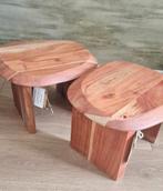 2 Nieuwe Bijzettafeltjes Japandi, handmade, Minder dan 45 cm, Minder dan 55 cm, Nieuw, Ophalen of Verzenden