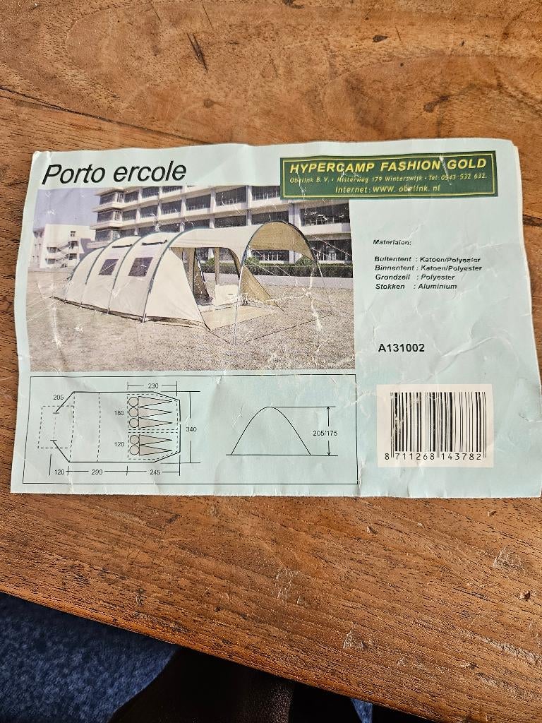 Tunnel tent, Caravans en Kamperen, Tenten, Ophalen, Gebruikt, Tot en met 5