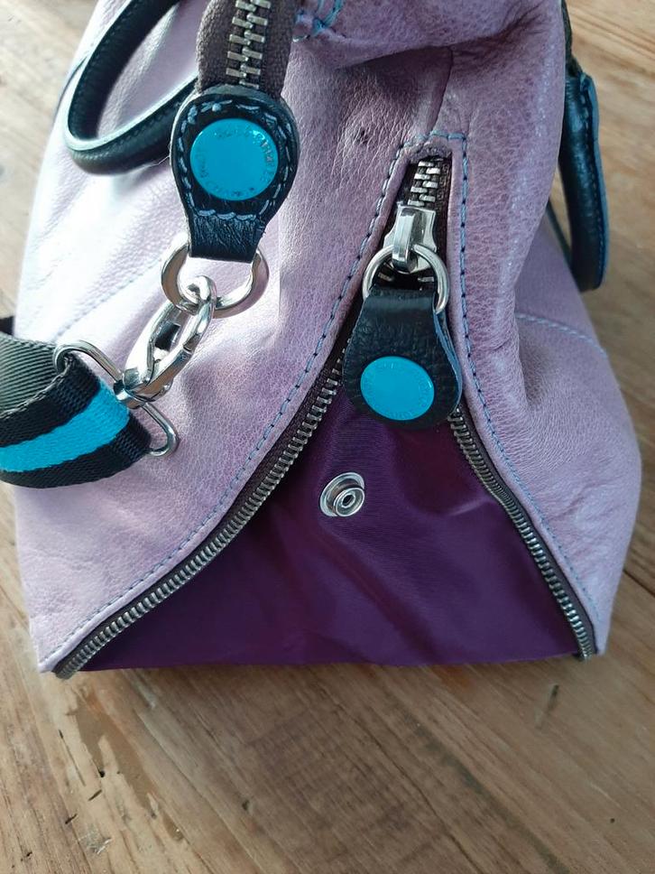 Gaps leren schoudertas lila/ blauw, Sieraden, Tassen en Uiterlijk, Tassen | Schooltassen, Gebruikt, Schoudertas, Minder dan 30 cm