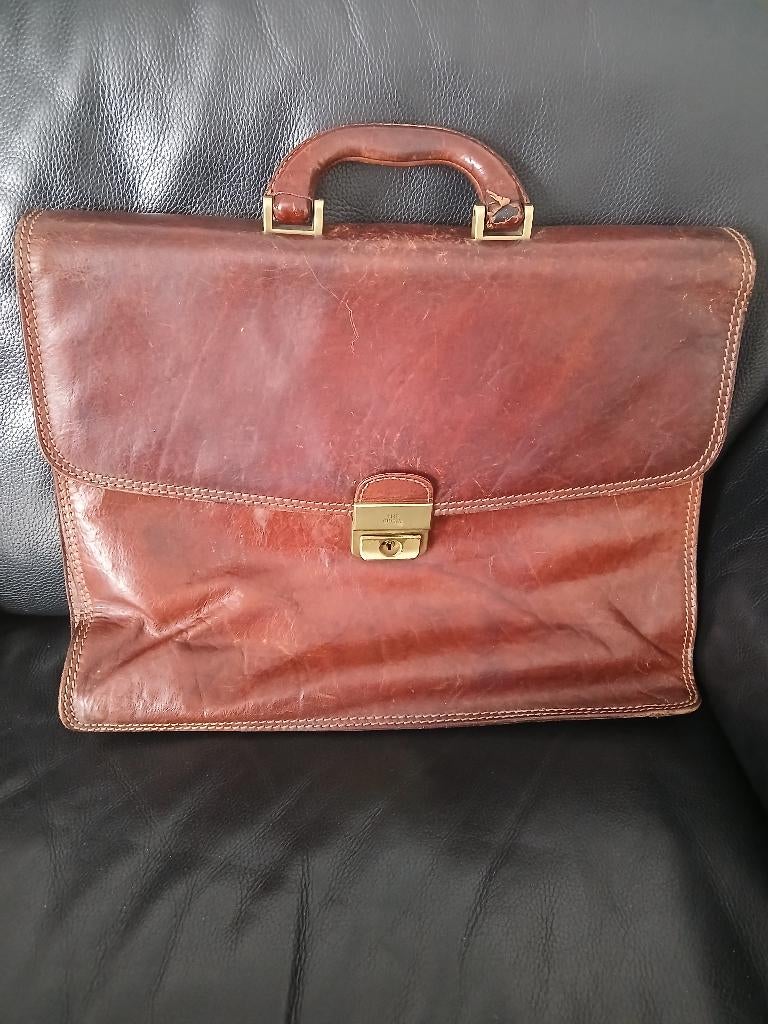 The Bridge leren aktetas, Bruin, Aktetas of Boekentas, Ophalen of Verzenden, Leer