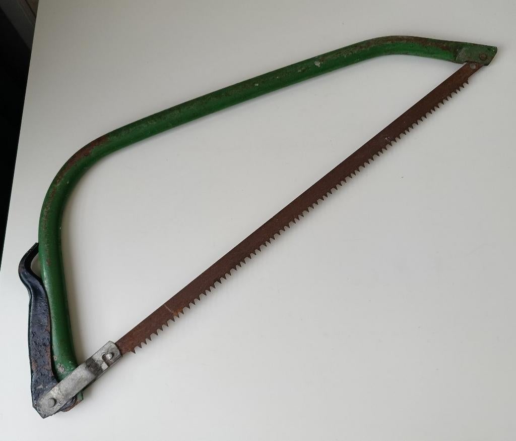 Oude beugel boomzaag, 60 cm, Doe-het-zelf en Verbouw, Gereedschap | Zaagmachines, Ophalen, Gebruikt, Minder dan 600 watt