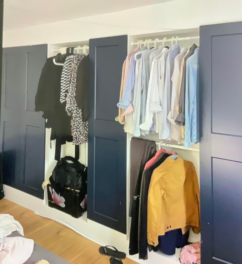 4 Pax kastdeuren Grimo blauw met scharnieren, Huis en Inrichting, Kasten | Kledingkasten, Ophalen of Verzenden, Zo goed als nieuw