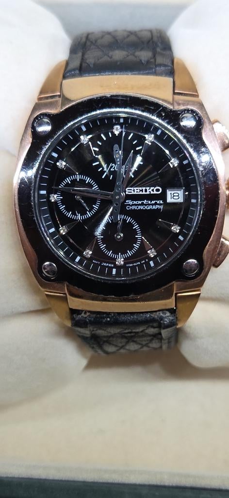 Seiko Sportura € 140 vaste prijs, Seiko, Staal, Polshorloge, Kunststof