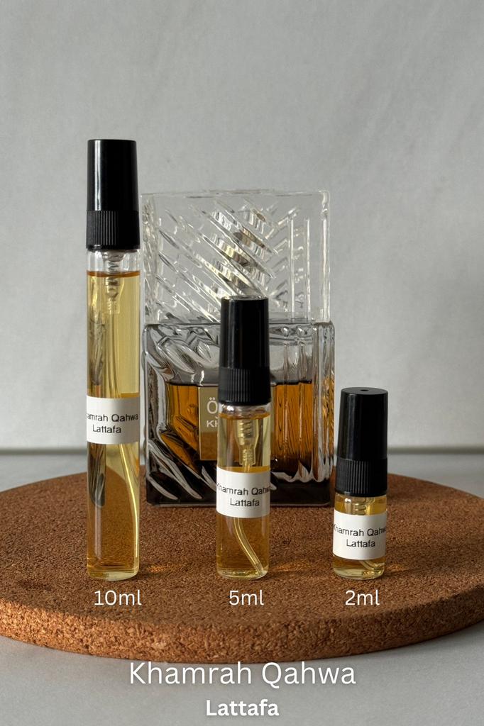 Lattafa Khamrah Qahwa Decants (2, 5 10ml), Ophalen of Verzenden, Zo goed als nieuw