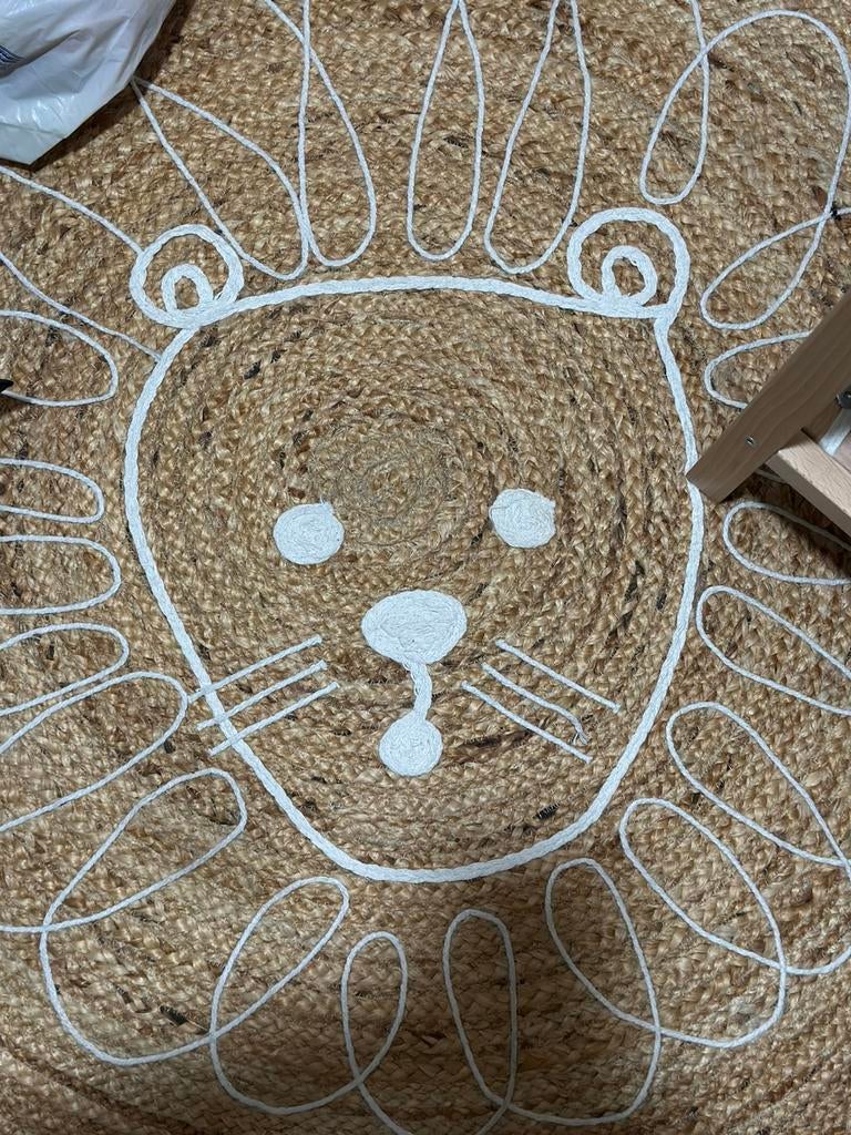 Vloerkleed rotan, Huis en Inrichting, Stoffering | Tapijten en Kleden, Ophalen of Verzenden, Zo goed als nieuw, Rond