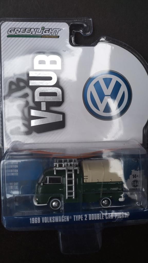 Volkswagen VW Transporter T2 doka 1:64 Greenlight Vdub Pol, Auto, Verzenden, ., Nieuw