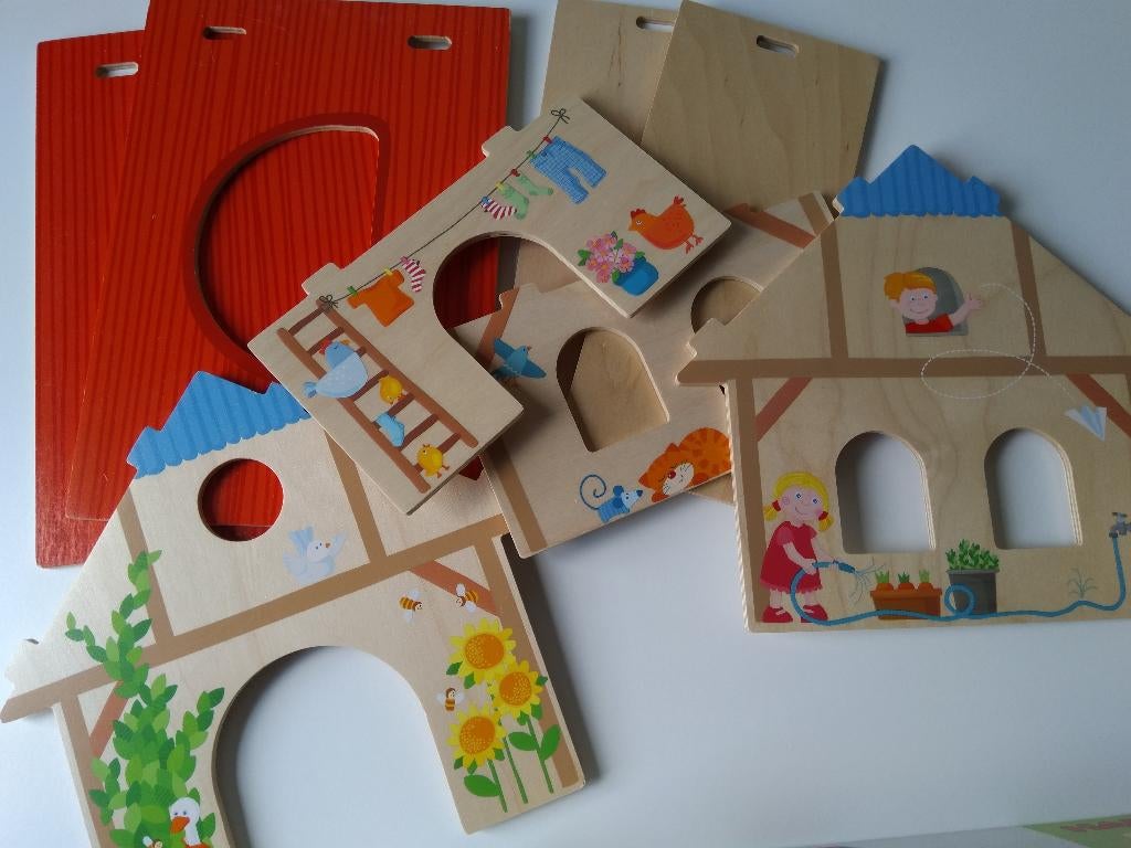 HABA beukenhouten boerderij met speelfiguren, Ophalen of Verzenden, Zo goed als nieuw, Overige typen