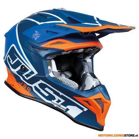 Just1 J39 Thruster Crosshelm, Blauw-Oranje, Ophalen of Verzenden, Nieuw met kaartje