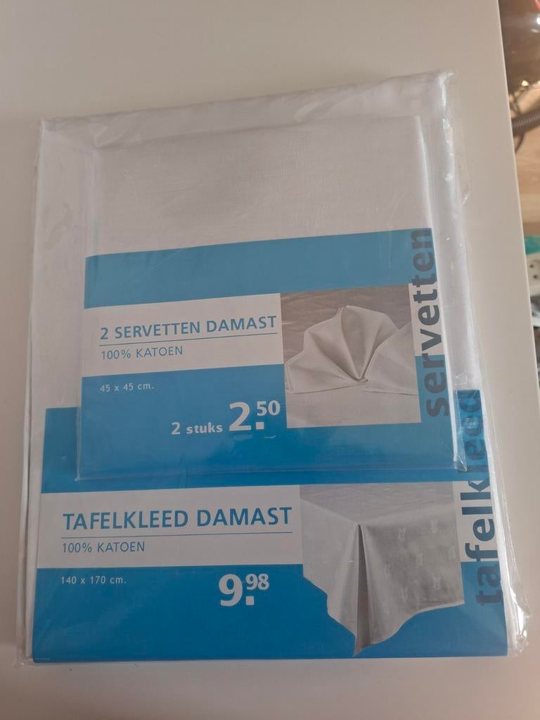 Tafelkleed en servetten damast, Ophalen of Verzenden, Nieuw, Rechthoek, Binnen