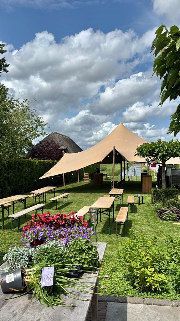 stretchtent te huur - alle maten op voorraad, Tuin en Terras, Partytenten, Ophalen, Overige typen, 6 meter of meer, Zo goed als nieuw