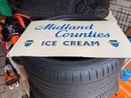 Vintage Midland Counties Ice Cream Emaille Reclamebord, Ophalen