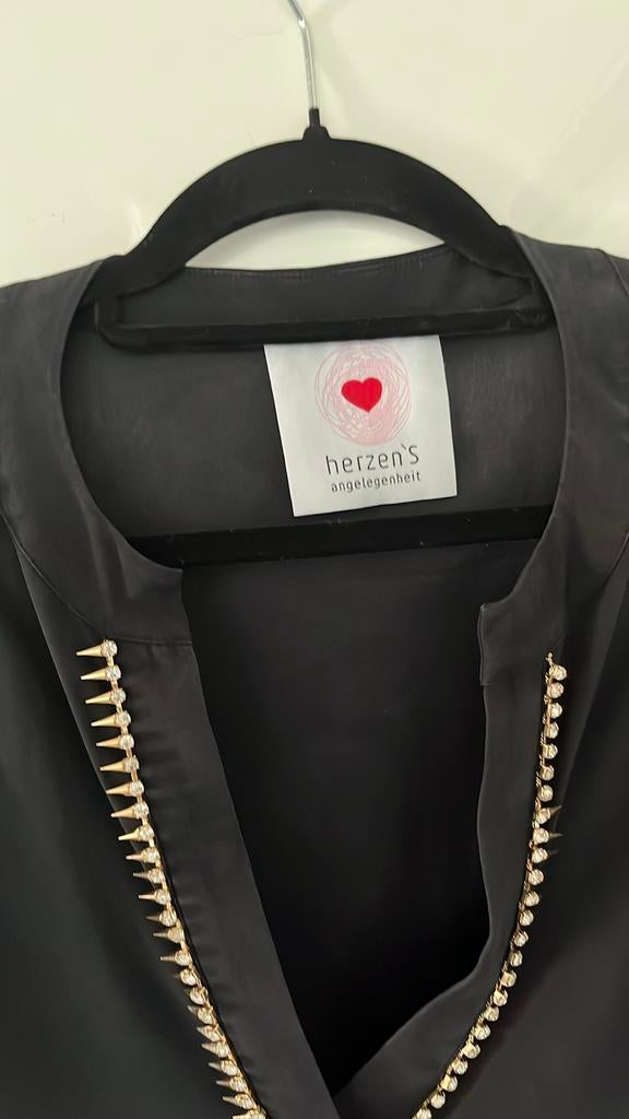 Herzen's Angelegenheit zijden blouse maat 42, Ophalen of Verzenden, Gedragen, Maat 42/44 (L), Zwart