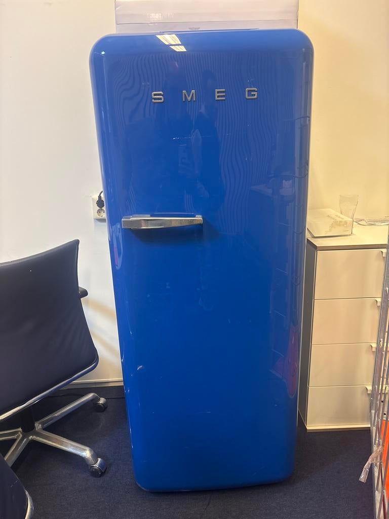 Smeg FAB28RBE6  koelkast blauw, 150 tot 200 liter, Gebruikt, Ophalen of Verzenden, 140 tot 160 cm