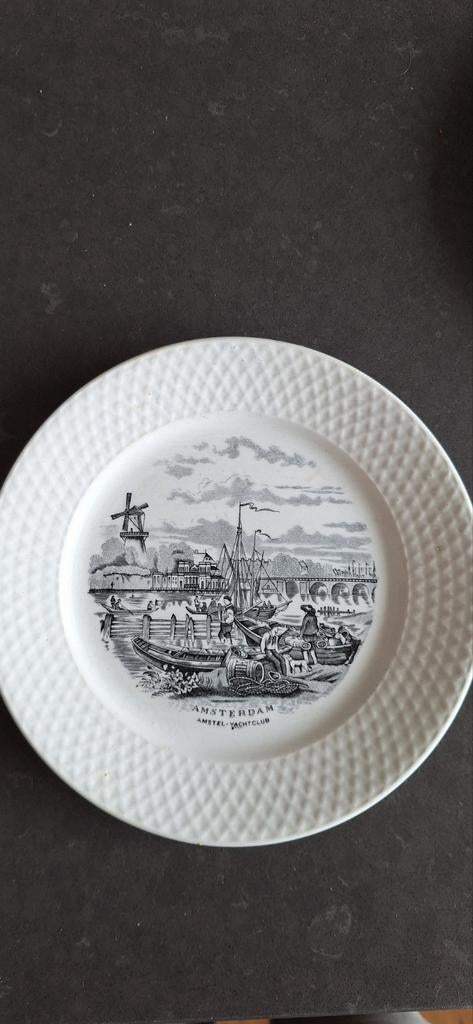 Antieke ovale schaal Amsterdam Amstel Yachtclub, Antiek en Kunst, Ophalen of Verzenden