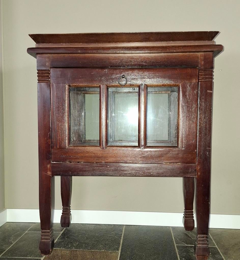 Te koop teak theekastje met dienblad, Ophalen