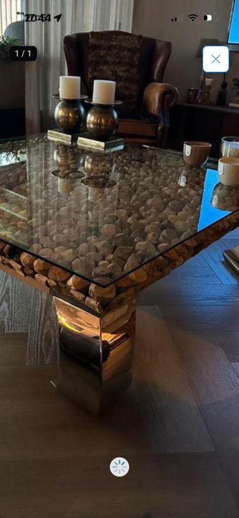 Exclusieve Rofra Home salontafel. Driftwood., 100 tot 150 cm, Vierkant, Zo goed als nieuw, Minder dan 50 cm