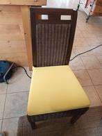 6x mooie bruinen stoelen met geel zitkussen, Ophalen of Verzenden