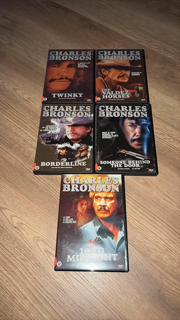 5 films met Charles Bronson op dvd., Cd's en Dvd's, Dvd's | Thrillers en Misdaad, Zo goed als nieuw, Actiethriller, Vanaf 16 jaar