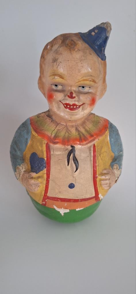 Antieke Roly Poly schoenhut clown, Ophalen of Verzenden