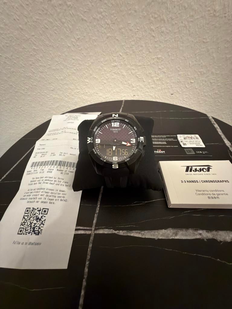 Tissot T-Touch Connect Solar Titanium/factuur/45mm/als nieuw, Overige merken, Staal, Kunststof, Polshorloge