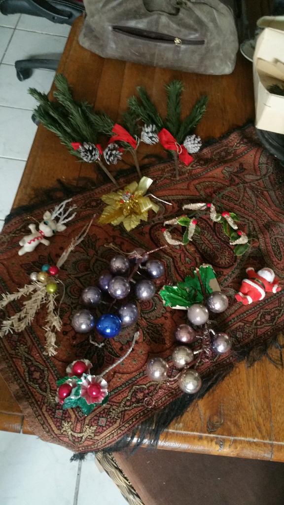 verschillende oude kerstdecoraties per foto tekoop, Ophalen of Verzenden, Gebruikt