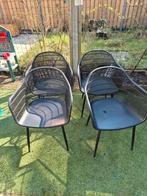 Zwarte tuinstoelen, 4 stuks, Tuin en Terras, Tuinstoelen, Ophalen, Zo goed als nieuw, Kunststof