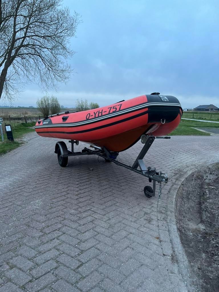 RIB boot + trailer | Lichtgewicht met accessoires | Topstaat, Watersport en Boten, Rubberboten, Zo goed als nieuw, Overige merken