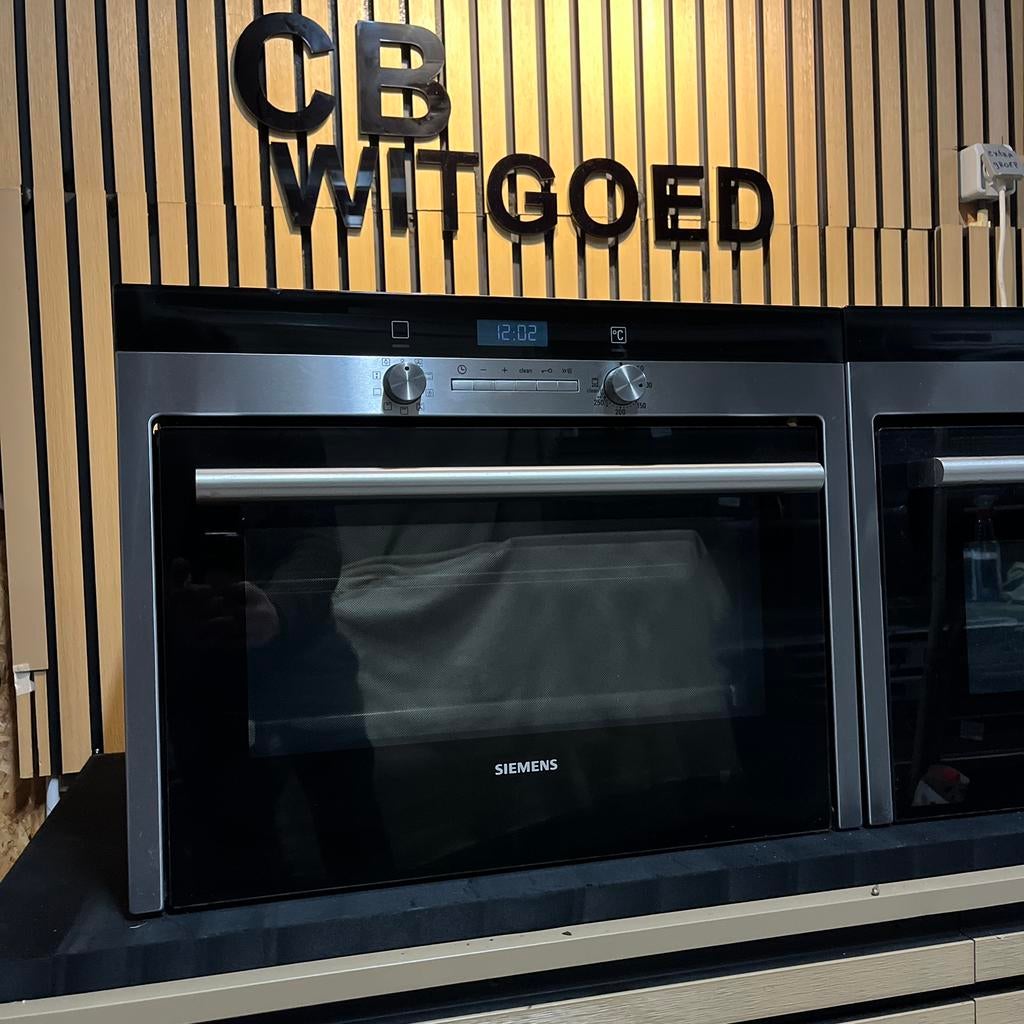Luxe Siemens set combi oven magnetron + solo oven, Zo goed als nieuw, Oven met grill, Inbouw, 45 tot 60 cm