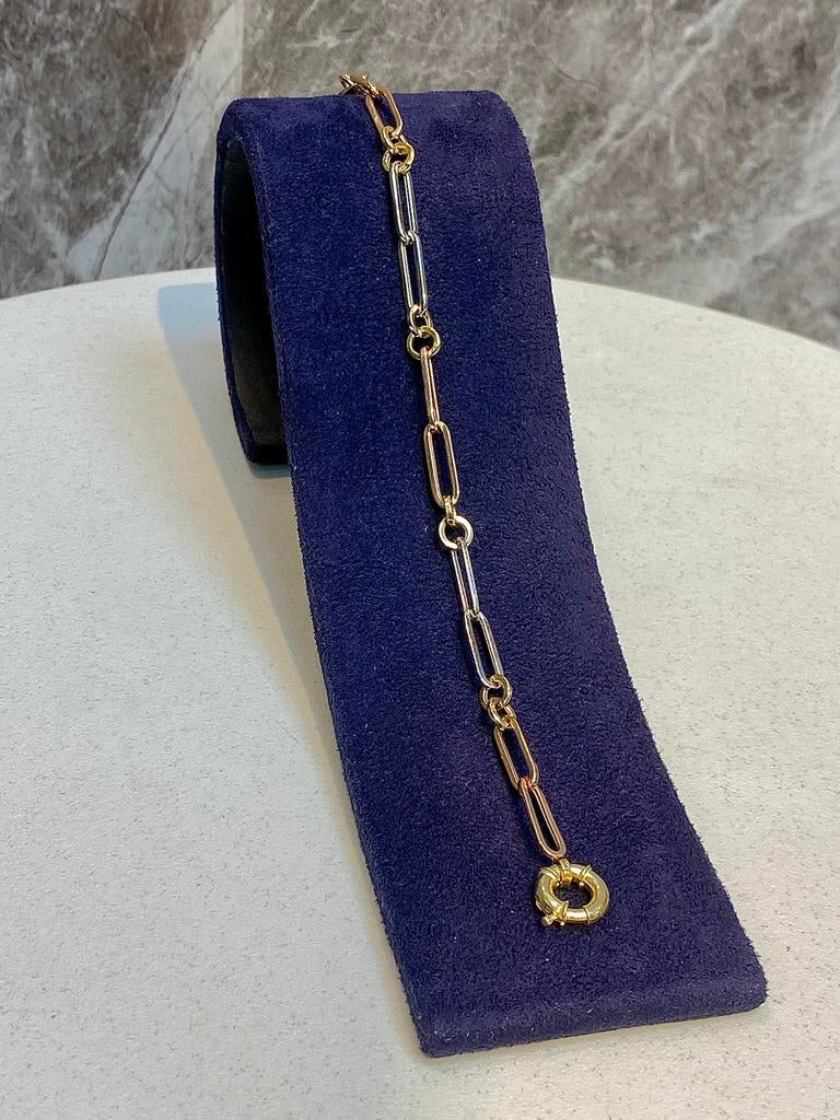 14k Gouden Paperclip Armband, Ophalen of Verzenden, Nieuw, Goud, Goud