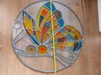 Glas in Lood Vlinder in Cirkelvormig Glaswerk, Ophalen