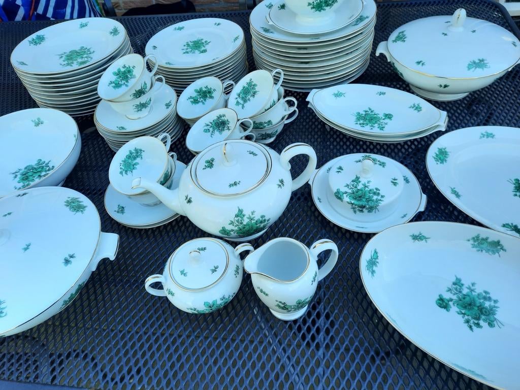 Rosenthal servies groene bloem, Antiek en Kunst, Antiek | Servies compleet, Ophalen