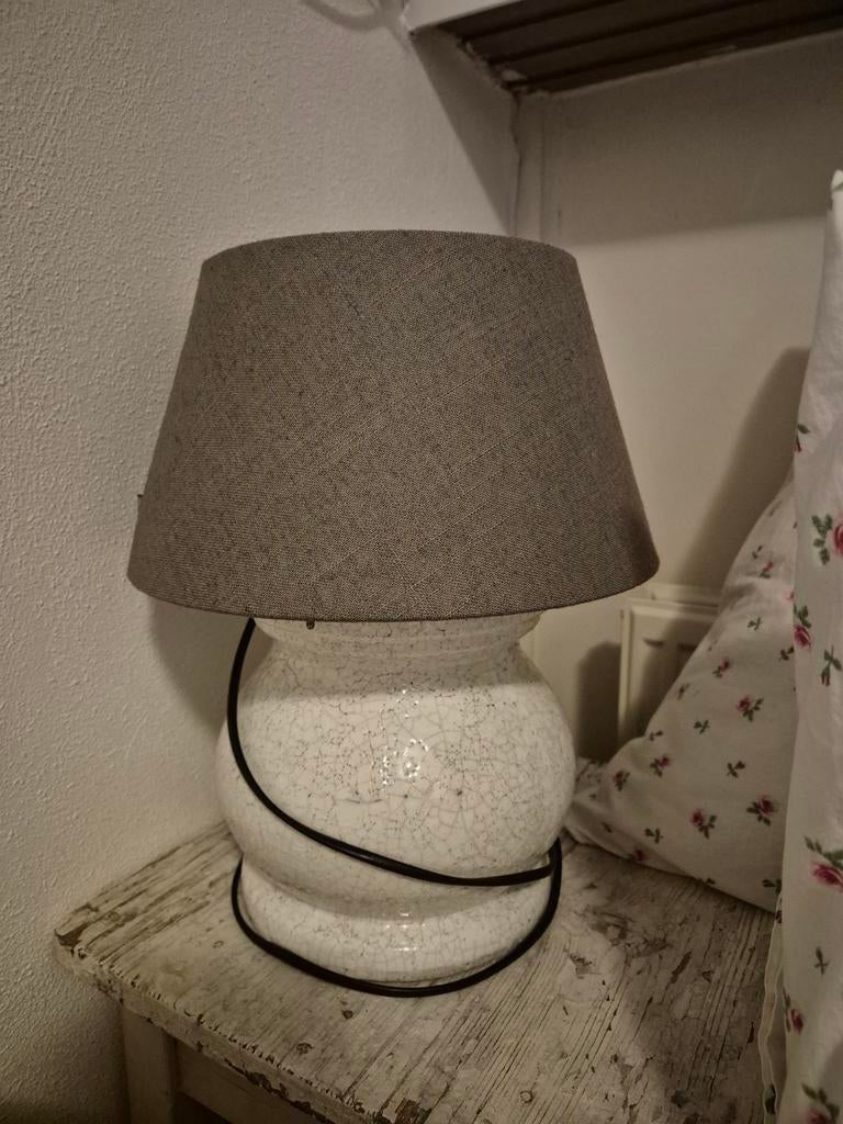 Brynxz lamp wit met grijze kap, Ophalen, Gebruikt, Overige materialen, 50 tot 75 cm