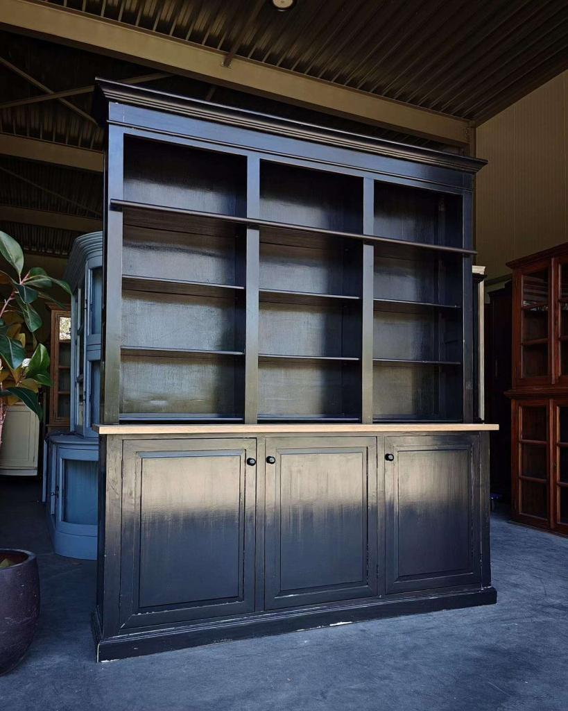 Stoere zwarte bibliotheekkast | Boekenkast met ladder #4184, Niet ingevuld, 200 cm of meer, Niet ingevuld, Ophalen of Verzenden